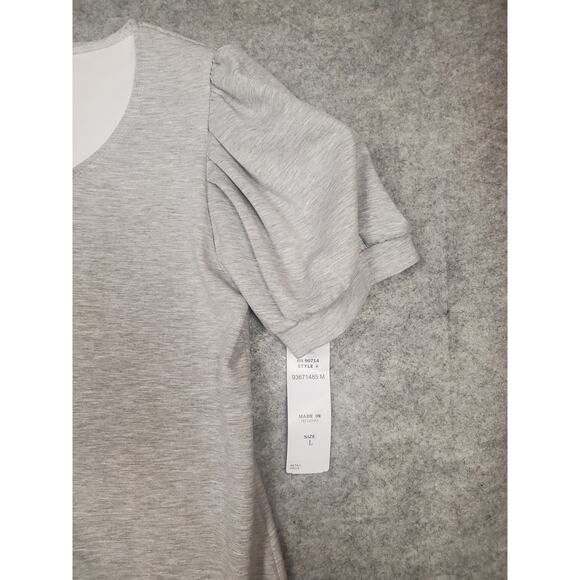 NWT Misk Women's Large Gray Pullover Puff Sleeve Midi Dress - Picture 3 of 7